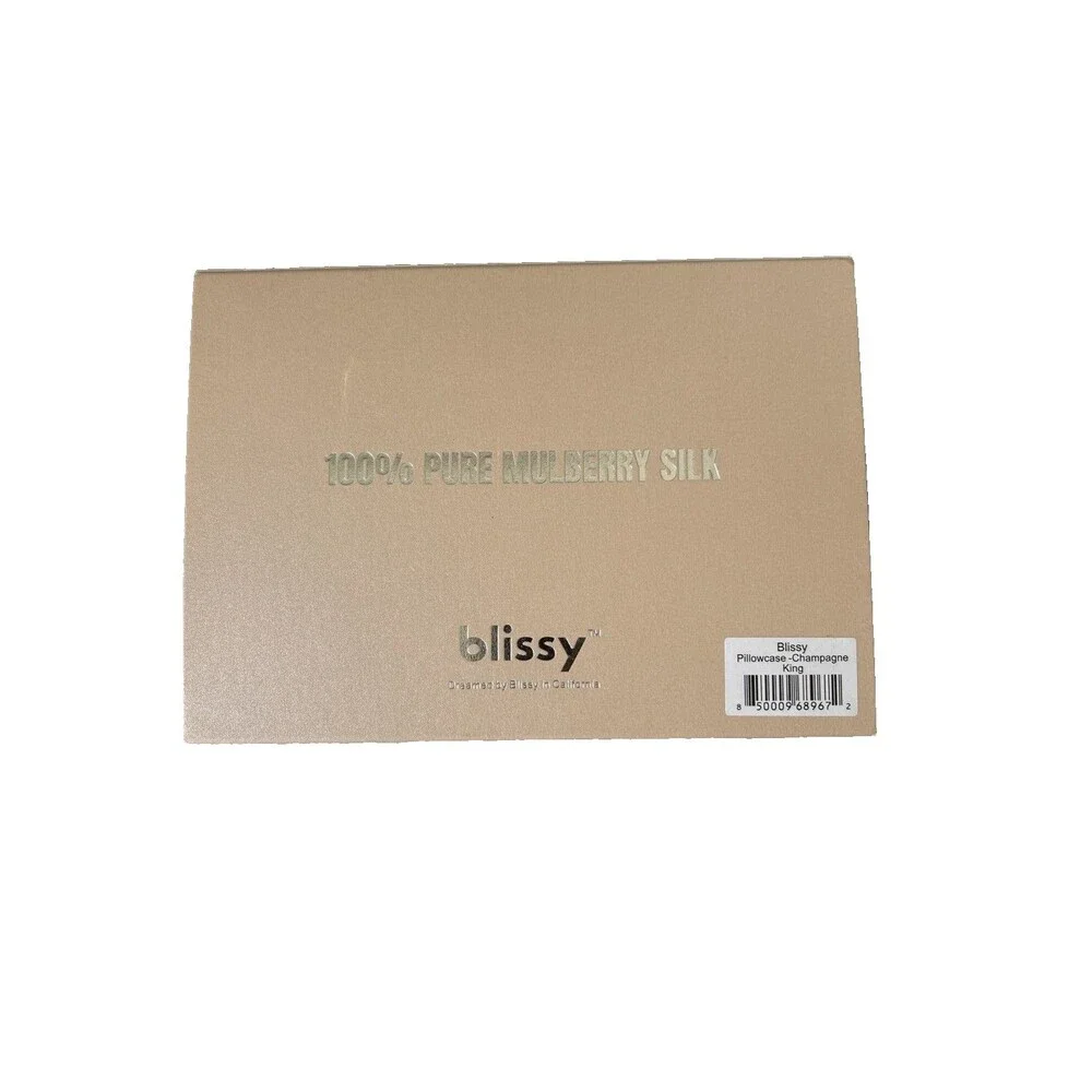 Blissy King 22 Momme 100% Mulberry Silk Pillowcase 22 Momme Champagne Color NEW